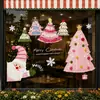 Decorações de atmosfera natalina, Adesivos de janela de desenho animado para árvore de Natal, Adesivos eletrostáticos do Papai Noel, Adesivos para porta de vidro de janela