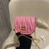 Bolso Mini Plisado Estilo Bowling Chica Letra Coreano de Moda Cadena para Padres e Hijos Cruzado Billetera para Niños