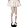 Calcetines de encaje hasta la pantorrilla lolita primavera y verano calcetines lolita finos jk calcetines de tubo dulces con lazo apilados