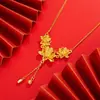 Loja Dourada Mesmo Estilo Vagem de Lótus Flor de Lótus Ouro de Areia Colar para Mulheres, Novo Estilo Chinês, Corrente de Clavícula Exquisita de Alta Qualidade, Novo Produto