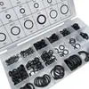 300 piezas Set de 18 rejillas de anillos O anillo de cuero negro anillo de sellado anillo O resistente a altas temperaturas anillo de caucho Ding Qing