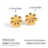Brincos de Flor Simples Estilo Ins Europeu e Americano Yiyi Aço Inoxidável Banhado a Vácuo Ouro 18K Brincos Modernos Versáteis Fofos para Mulheres