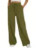 2026 Pantalones Largos Deportivos de Pierna Recta de Cintura Alta de Pierna Ancha Casuales con Cordón Pantalones de Chándal Moda Femenina Tendencia