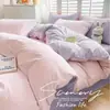Juego de Cama de Cuatro Piezas Cartoon Antártico Ins Sailor Moon Morado Cama de Estudiante Sábanas Funda Nórdica Juego de Cama de Tres Piezas