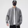 Suéter cárdigan de punto para hombre, primavera, otoño e invierno 2025, nuevo, moderno, guapo, color liso, versátil, casual, holgado, chaqueta para hombre