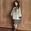 Gabardina para Niñas Primavera y Otoño 2026 Nueva Longitud Media Estilo Coreano Moda Británica Abrigo Infantil Casual Moda Superior
