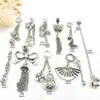 Nuevo Pulsera China Borla Estilo Étnico Colgante Calabaza Lazo Dosel de Loto Colgante de Cristal Pulsera de Plata Antigua Accesorios