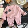 Conjunto de Ropa Interior para Niños Otoño Nuevo Bebé Terciopelo Pijama para Niños Estilo Coreano Ropa Cálida para el Hogar para Niñas Ropa para Niños
