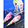 Estilo Engrosado Celebridad de Internet Soporte para Cono de Helado Soporte para Helado Soporte para Bolas de Leche Caliente Soporte de Exhibición Transparente de Acrílico para Conos y Waffles