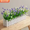 Flor de cerca, flor artificial de plástico, flor simulada, divisória de canto para sala de estar, arranjo decorativo de plantas verdes, planta em vaso de margarida
