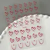 Pegatinas de Arte para Uñas Corazón Hueco Transfronterizas, Lote Mixto Multicolor, Versátiles Pegatinas Planas Láser de Corazón para Uñas DIY, Modelo Dh