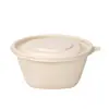 Caja de almuerzo biodegradable de almidón de maíz rectangular desechable caja de embalaje para llevar caja de almuerzo de doble compartimento tazón redondo grado alimenticio