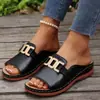 Sandálias Femininas de Tira com Fivela Metálica, Abertas na Ponta, Modelo Slip-On, Tamanho Grande, Sandálias de Praia com Bico Peixe, para Comércio Exterior do Sudeste Asiático