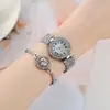 Comércio Exterior Relógio Pulseira Escala Romana Novo Cheio de Diamantes Relógio Feminino Conjunto Relógio Feminino Popular Casual Relógio de Quartzo Feminino Mulheres