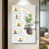 Pintura Decorativa Iluminada Moderna em Formato de Borboleta para Hall de Entrada, Arte de Parede com Arranjo de Flores Hidropônicas Tridimensional, Ambiente para Corredor de Entrada