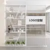 Imagen de la Empresa LOGOTIPO Divisor de Pantalla de Cristal Estante de Almacenamiento Escritorio de Recepción de Oficina Soporte de Exhibición de Productos Soporte Decorativo Bloqueador