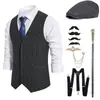 S-6XL Chaleco Rayado de Botones Sencillos para Hombre Estilo Gatsby Casual Fiesta Transfronterizo para Hombre