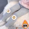 Otoño e invierno Nuevos leggings de terciopelo para niñas con forro polar cálido cara sonriente bordada estilo occidental para bebés niñas pantalón exterior versátil