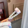 Lindo Osito Pinza para el Cabello Pinza de Pato Hueca con Perlas Pasador de Conejo Pinza Lateral para Flequillo Infantil Clips para Estudiantes Accesorios para el Cabello