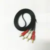 Fornecimento direto da fábrica 1,5 metros 2 pares de 2RCA dupla Lótus linha de áudio conexão com computador amplificador de áudio linha de áudio 4 fios
