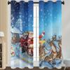 Nueva cortina navideña transfronteriza para el hogar, sala de estar, balcón, cortina semisombreada, ambiente festivo, cortina de Papá Noel