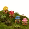 Decoração de vaso de suculenta com design infantil, ornamento de micro paisagem de casa de cogumelo de resina fofa de desenho animado