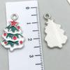 Mezcla de 20 gotas navideñas de aceite blanco K, aleación, accesorios de joyería DIY, Papá Noel, muñeco de nieve, campana, alce, pulsera colgante