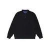 Camiseta de Manga Larga Henley de Punto Cosido a Mano Estilo Old Money, Sudadera Casual de Invierno, Prenda Base Retro Americana