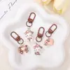 Llaveros KT de leopardo en tonos marrones, color café, accesorios para manualidades al por mayor, llaveros de cuentas lindos y elegantes, dijes para bolsas