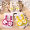 Aretes Florales Hechos a Mano de Rafia Estilo Festivo, Aretes Étnicos de Gama Alta de Nicho, Aretes Únicos y Hermosos al por Mayor