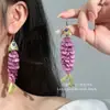 Escala de Salto Marea Azul Perla Artificial Redonda Borla Cola de Pez Pendientes Largos Únicos Versátiles Frescos Pendientes