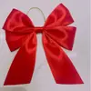 Fita de Cetim com Renda Vermelha e Laço 13X15Cm Decoração de Natal Vermelho Chinês Boa Qualidade