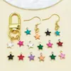 Acero Inoxidable Doble Cara Goteo de Aceite Estrella de Cinco Puntas Colgante Pequeño Encanto Hecho a Mano DIY Arete Llavero Accesorio de Joyería Materiales