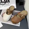 Chinelos Fechados Tecidos Estilo Coreano para Mulheres 2026 Novo Modelo Solado Plataforma Slip-On Antiderrapante Versátil Moderno Chinelos Fechados para Uso Externo