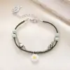 Pulseira de Sino com Margarida Fresca e Fofa Estilo Coreano para Mulheres e Estudantes, Pulseira de Presente de Boa Sorte com Elementos de Corrente