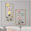 Decoraciones de pared metálicas florales degradadas colgante de pared para pared de fondo decoraciones de pared lujo ligero creativo hierro forjado para colgar en la pared fábrica venta al por mayor