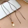 Colar de resina com zircônia em formato de coração, flor, estrela, geométrico estilo coreano, corrente para suéter de luxo leve, acessório moderno e elegante