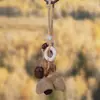 Sino de Vento Natural de Casca de Fruta Chaveiro Tecido à Mão Pingente de Celular Mochila Artística Personalizada Ornamento de Sino Pequeno Fofo