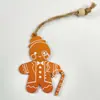 Adornos de árbol de Navidad de madera transfronterizos hombre de jengibre de madera artesanías de madera colgante creativo DIY decoración