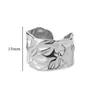 Tendencia Nueva Transfronteriza Anillo Ancho de Acero Inoxidable con Textura Geométrica para Hombres y Mujeres Irregular Acero de Titanio Anillo de Lujo de Gama Alta