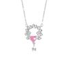 Linda prata esterlina 925 colar feminina versátil rosa zircão clavícula cadeia 520 dia dos namorados pingente de flor