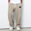 Calça Esportiva Casual Masculina de Secagem Rápida Transfronteiriça Europeia e Americana, Marca Tendência Primavera e Outono, Solta, com Caimento, Perna Reta, Calça de Moletom, Perna Larga, Longa