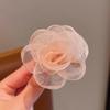 Horquilla de organza con forma de rosa para el pelo, diseño de princesa, para mujer, con flecos, flecos, flecos y enmarcado
