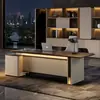 Escritorio de Oficina Escritorio de Jefe Luz de Escritorio Lujo Gama Alta Moderno Minimalista Conjunto de Escritorio y Silla Presidencial Muebles de Oficina Escritorio Ejecutivo