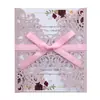 Cartão de Saudação Oco para o Dia dos Namorados Papel Filme com Glitter Laço de Casamento Convite Etiquetagem e Entrega de Fábrica