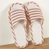 Chinelos de Linho para Casa Cor Pura Retrô Hotel Pousada Tecido Grosso Homens e Mulheres Casal Simples Residencial Chão Interno Ev