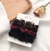Paquete de 6 Scrunchies de Satén Versátiles Gomas Básicas para el Cabello Bandas para el Cabello Estilo Japonés Accesorios para el Cabello Esponjosos
