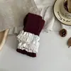 Novedad Otoño Medias para Niños Estilo Coreano Rayas Anchas Encaje Grande Longitud al Tobillo para Niñas Ropa Exterior para Bebé Calcetines Leggings