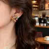 Pendientes de Ojo de Tigre 'Fuegos Artificiales Dorados' para Mujer, Diseño Único de Nicho para Otoño e Invierno, Pendientes de Rosa Coloridos, Lujo Ligero
