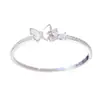 Pulsera Mariposa Flor Chapada en Oro Real de 18k Zirconio Placa Moda Versátil Personalizable Joyería de Mano con Temperamento de Lujo Ligero